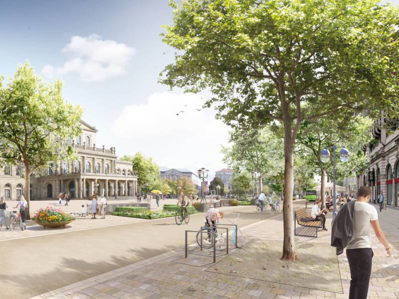 Visualisierung eines Teils der Innenstadt von Hannover.